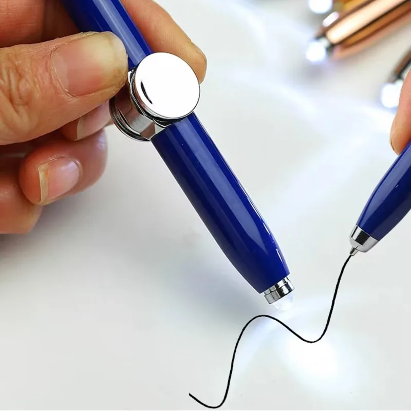 Funny multifunction 3 in 1 metal gyro fidget spinner spinning ballpoint pen with led light