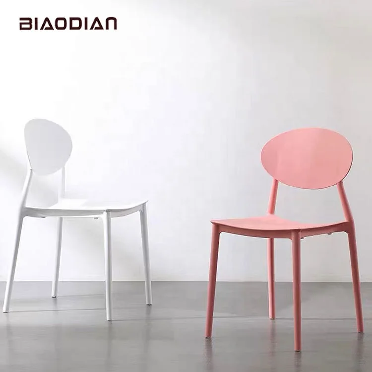modern plastic dining chairs material stackable white plastic chair