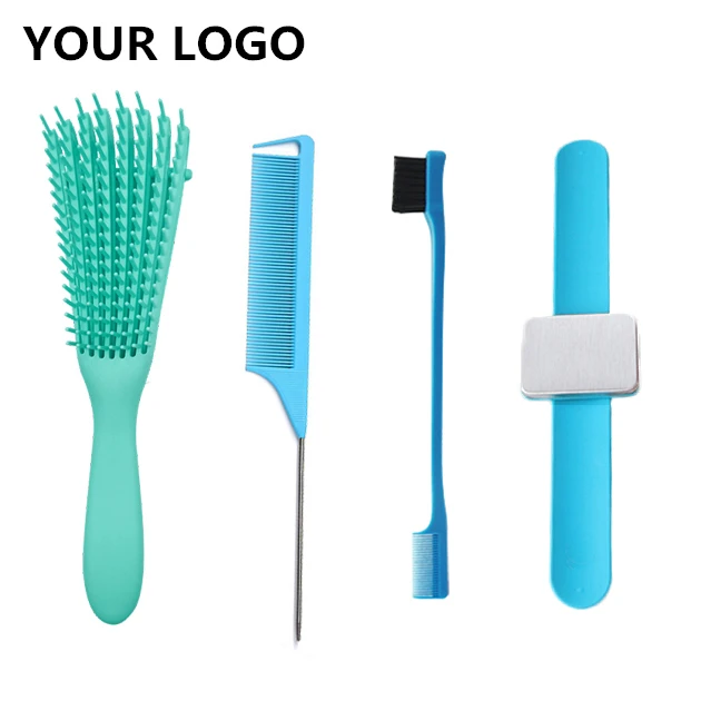 Custom Edge Hair Control Double Eyebrow Brush Edge Brush With Private Label Comb Rat Tail Curly Hair Brush