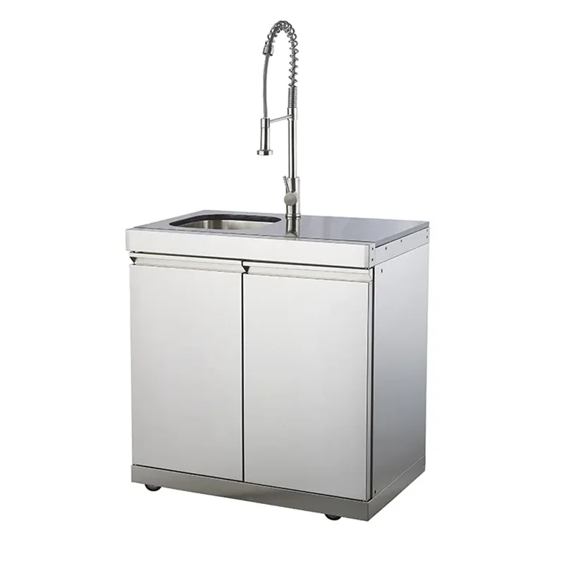 Outdoor Kitchen BBQ Island Courtyard Style Stainless Steel Stove and Kitchen Cabinet Combination Barbecue Grills For Party