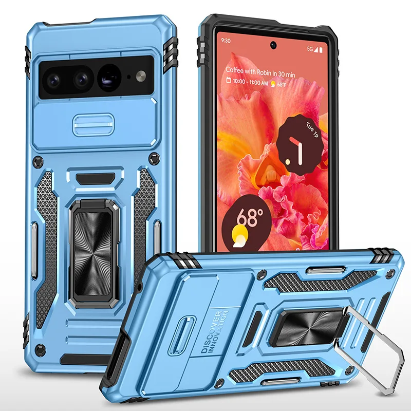 Mobile Phone Case Heavy Duty Hybrid 2 In 1 Armor Kickstand Phone Case For Google Pixe 7 Pro Ring Holder Back Cover