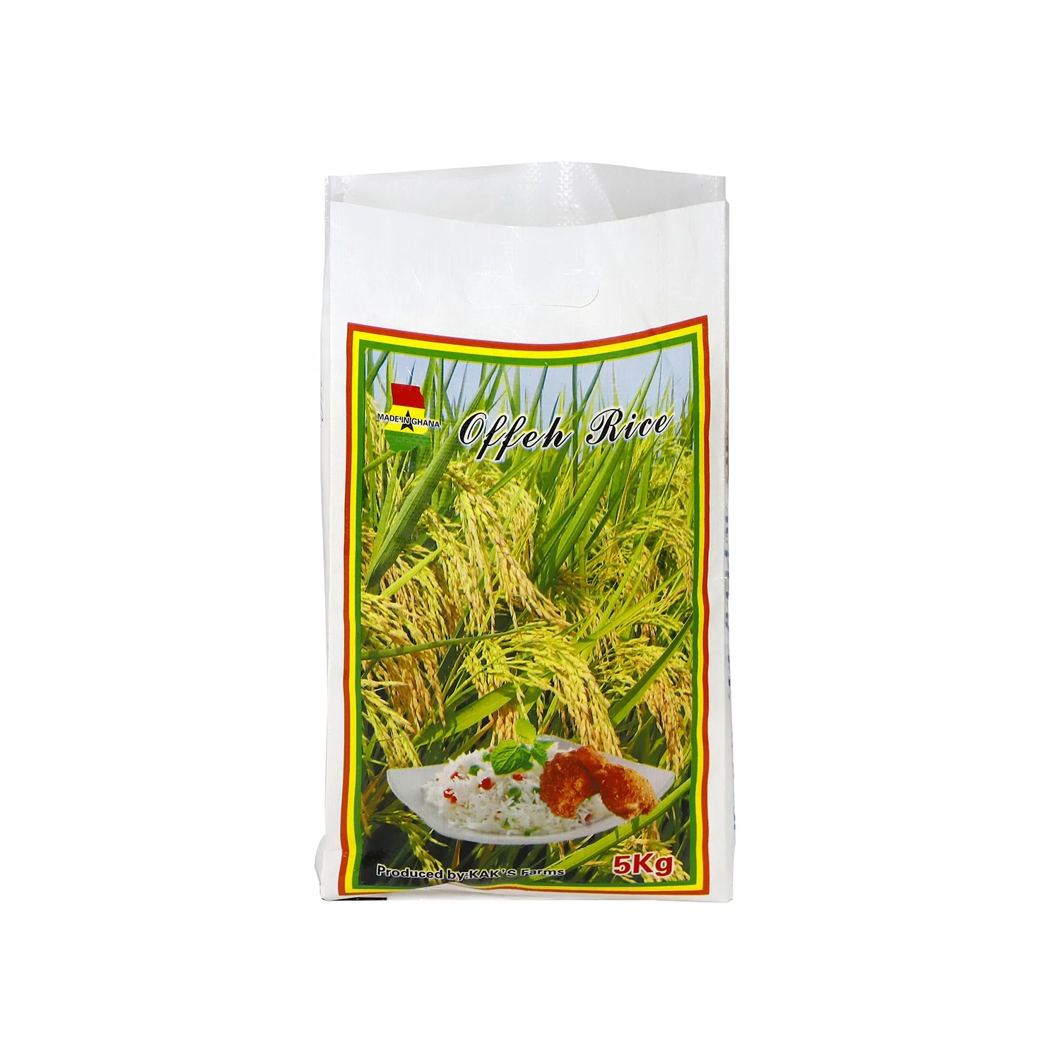 
White Color Printed 25kg 50kg PP Woven Grain Storage Bags 