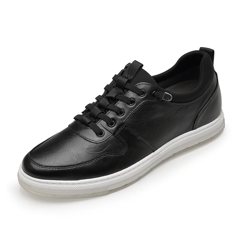 new style fashion breathable sneakers Casual leather man shoes height increasing shoes
