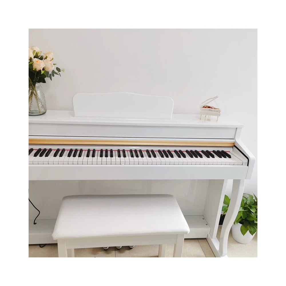 White Color High Quality 88 Keys Keyboard Electronics Digital Upright Piano