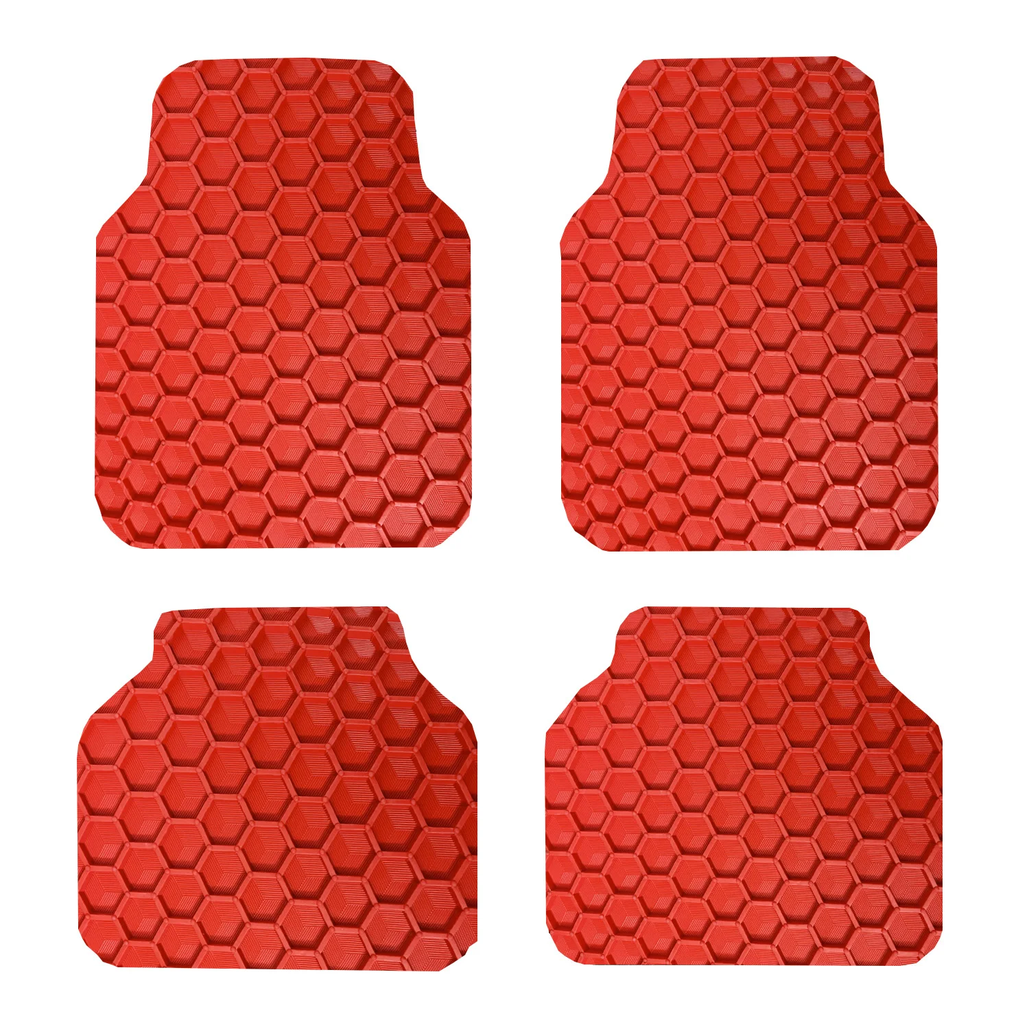 FlexTough Plus Black Rubber Car Floor Mats - All Weather Deep Dish Automotive Floor Mats, Heavy Duty Trim to Fit