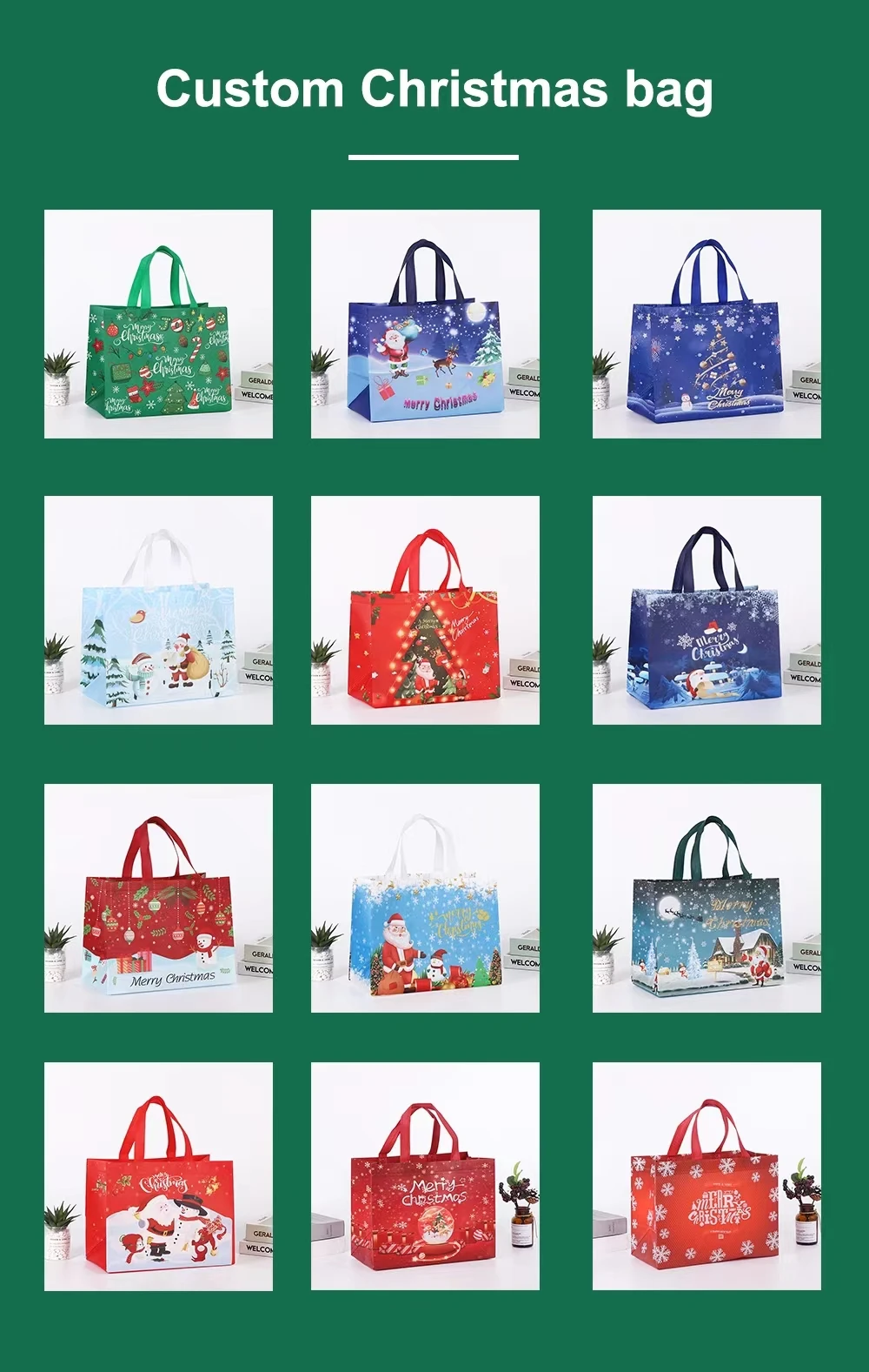 Luxury Custom Logo Christmas Envelope Handmade Small Kraft Paper Document Coated Garment Bag with Hot Stamping Feature Fur Use