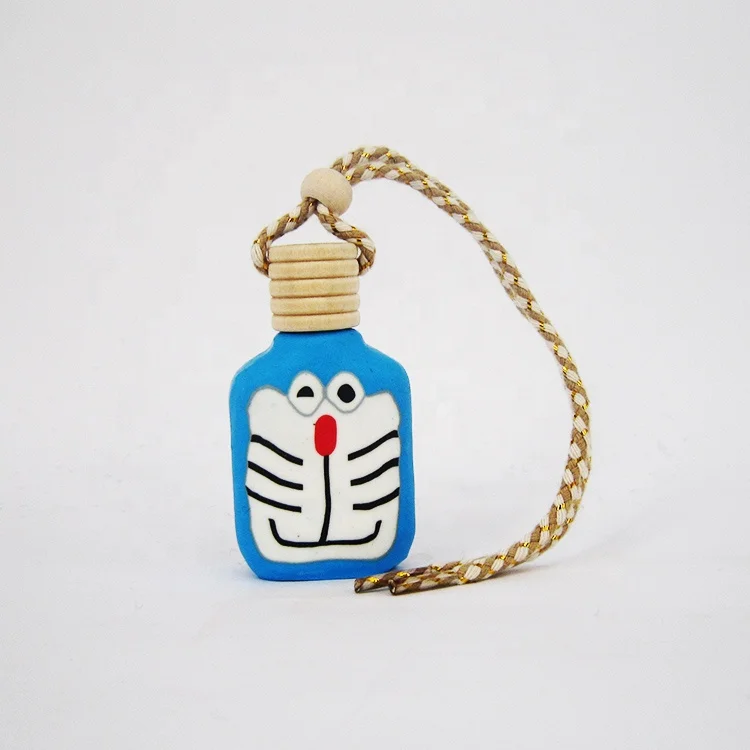 Wholesale Car Hanging Air Fresheners Wooden Cap Empty Aroma Car Perfume Glass
