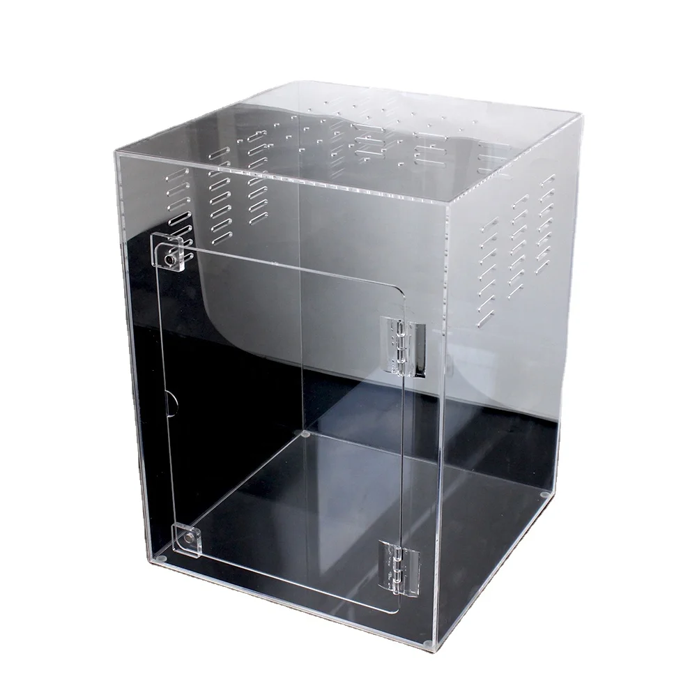 Acrylic reptile terrarium cage crawling pet breeding box tortoise box lizard hedgehog insulation landscape terrarium