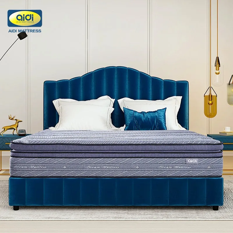 AIDI Source Factory Price Mattress King Queen Size Hotel Pillow Top Latex Foam Bonnell Spring For Bed Mattress Sets In A Box