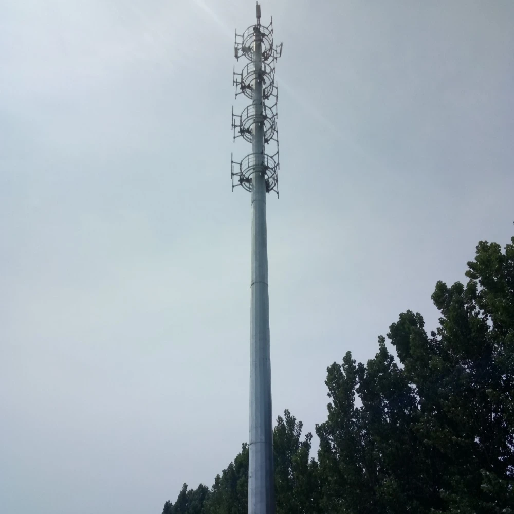 High Quality Galvanized Gsm Internet Telecom Antenna Pole Communication Radio Towers Telecoms Monopoles