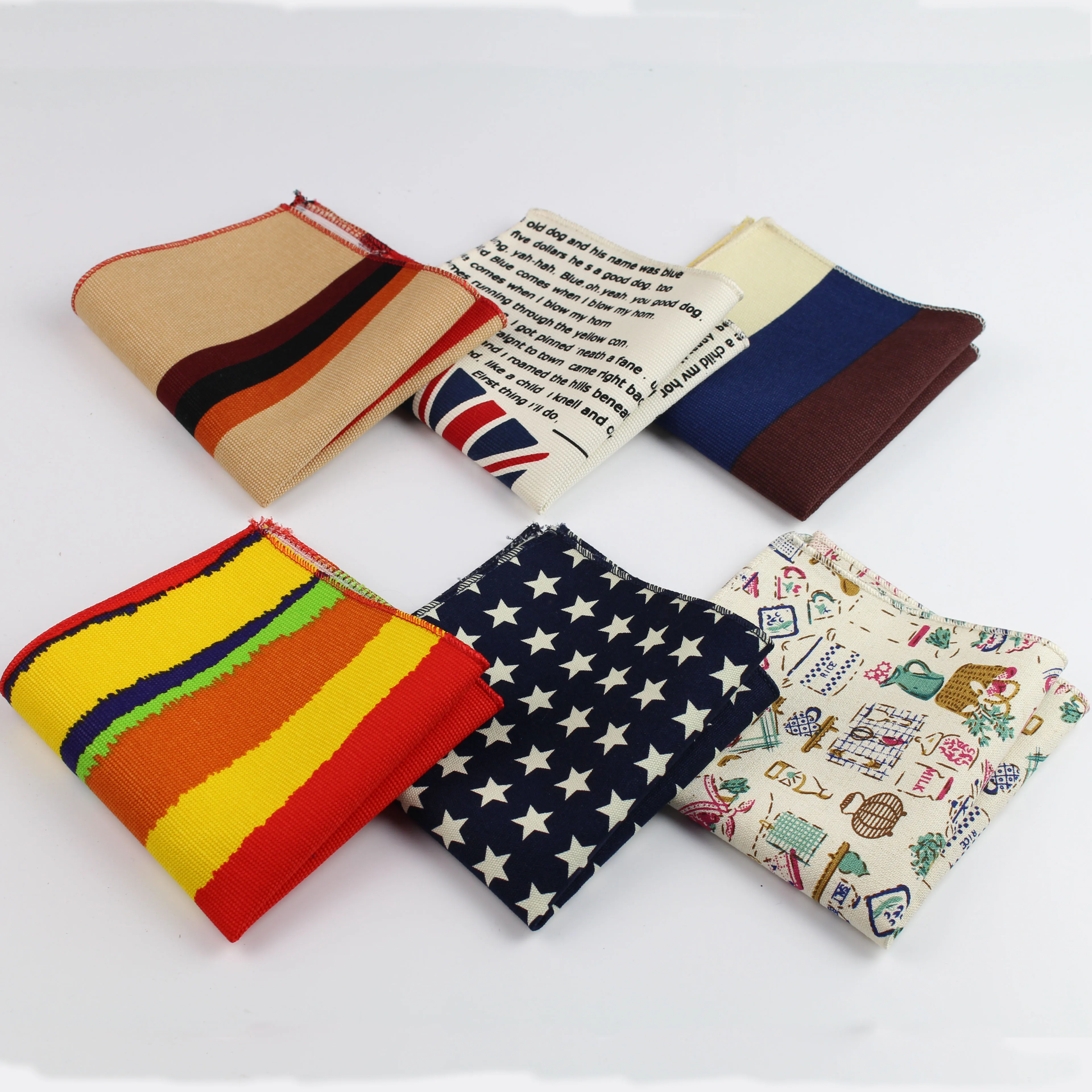 
Носовой платок мужской хлопково-льняной в винтажном стиле, Карманный платок с цветочным принтом в полоску, карманом с кармашком для карт, 22*22 см, повседневное полотенце 