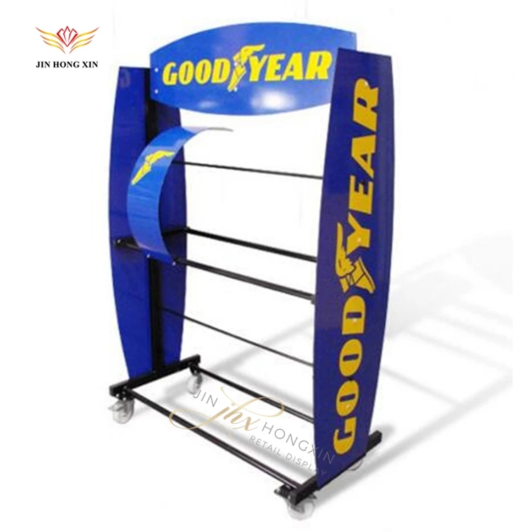 custom 3 tier factory metal motor car tire outlet rim display rack storage wheel hub stand