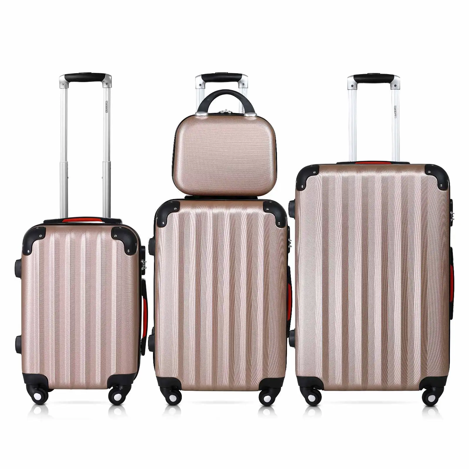 4 Piece Set ABS Hard Shell Cases travel bags suitcase Trolleys Roller  Lock 4 Wheels Handles SMLXL luggage sets