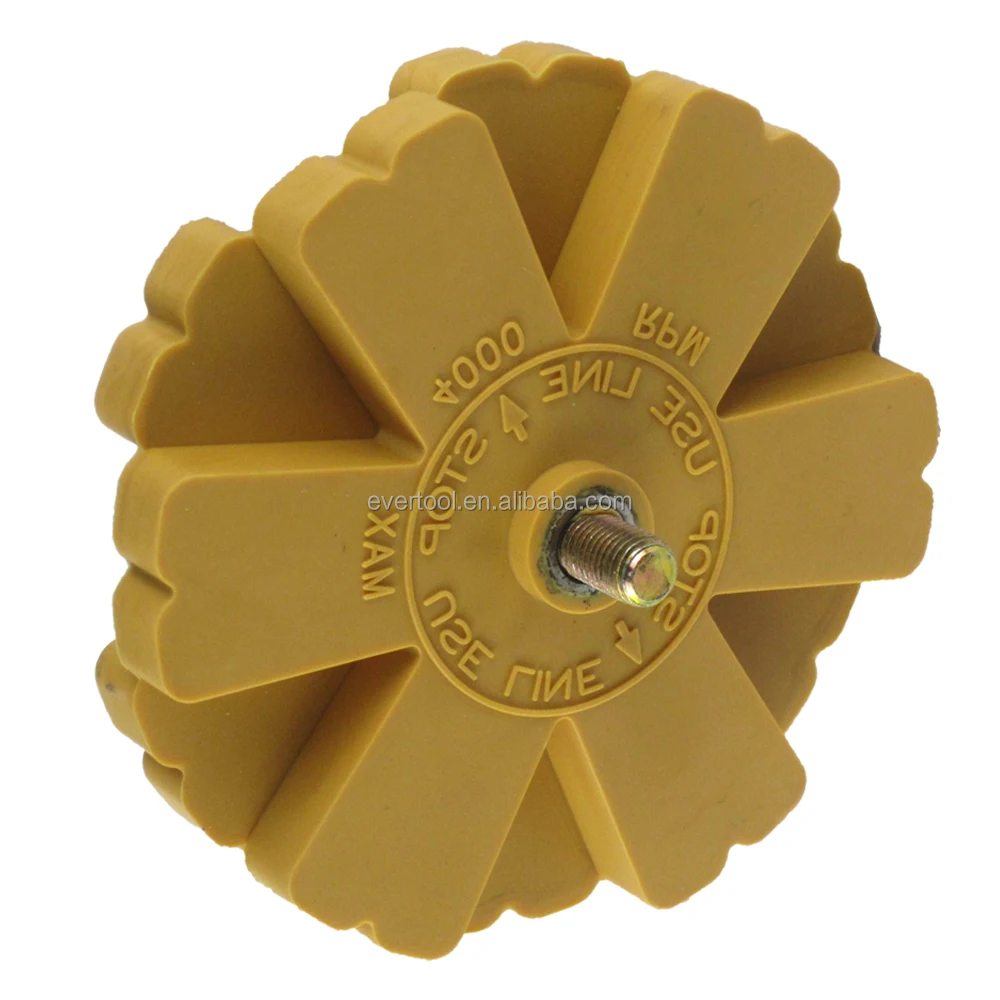 EVERTOOL 4 Inch Pinstripe Remover Wheel Polishing Pad Rubber Wheel for Adhesive