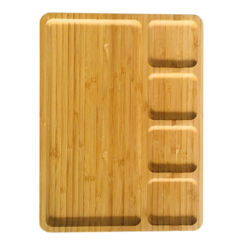 
100% Handmade crafted party food platter premium non-slip cheap bamboo kitchen serving tray 