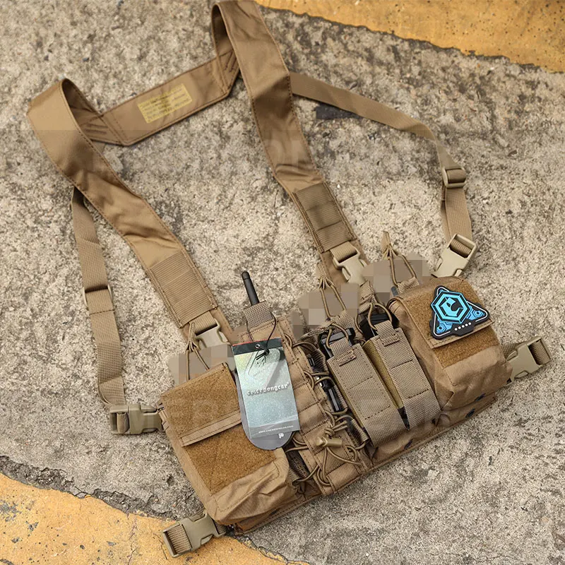 Emersongear 500D Cordura Nylon Combat Chest Rig Vest Camouflage Gear Tactical Chest Rig With D3CR Style for Multicam Fabric