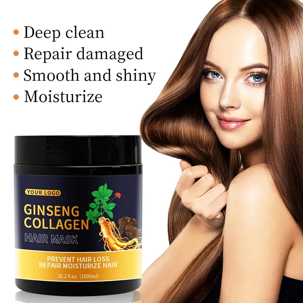 Custom Professional Salon Daily Ginseng Hair Care Biotin Nourishing Anti Hair Fall Loss  Hair Treatment Mask