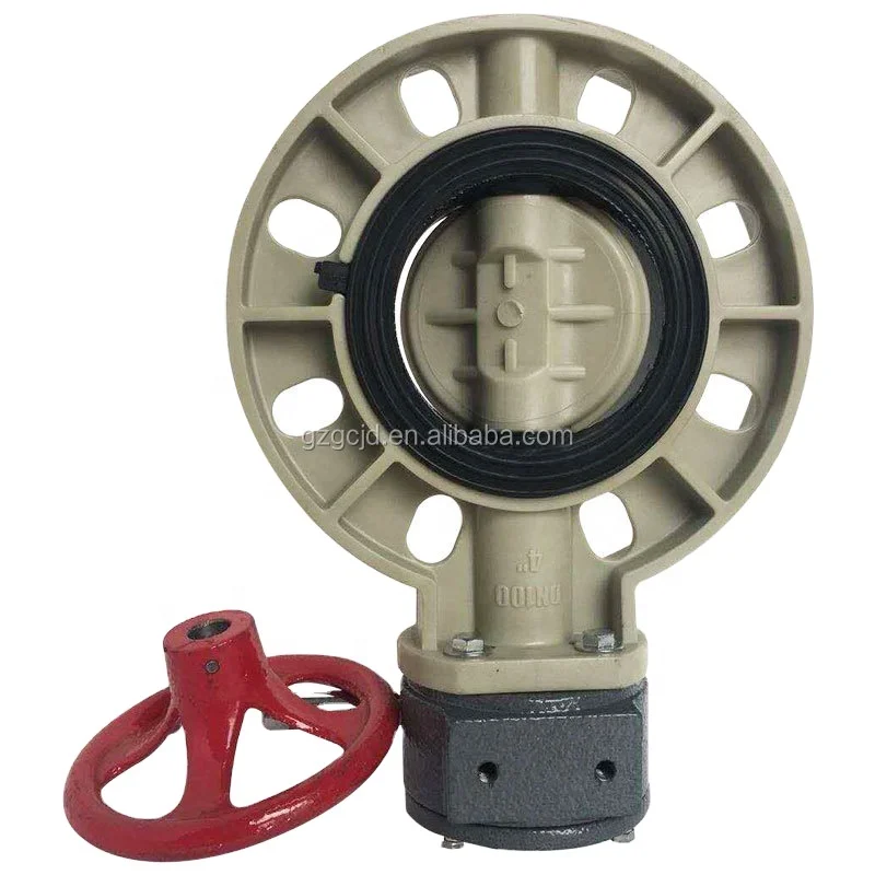 High temperature resistant acid and alkali resistant PPH material turbine butterfly valve