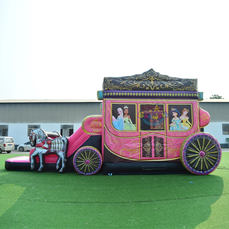 Factory directly Carriage inflatable princess trampoline inflatable bouncer jumping castle inflatable air bouncer for kids