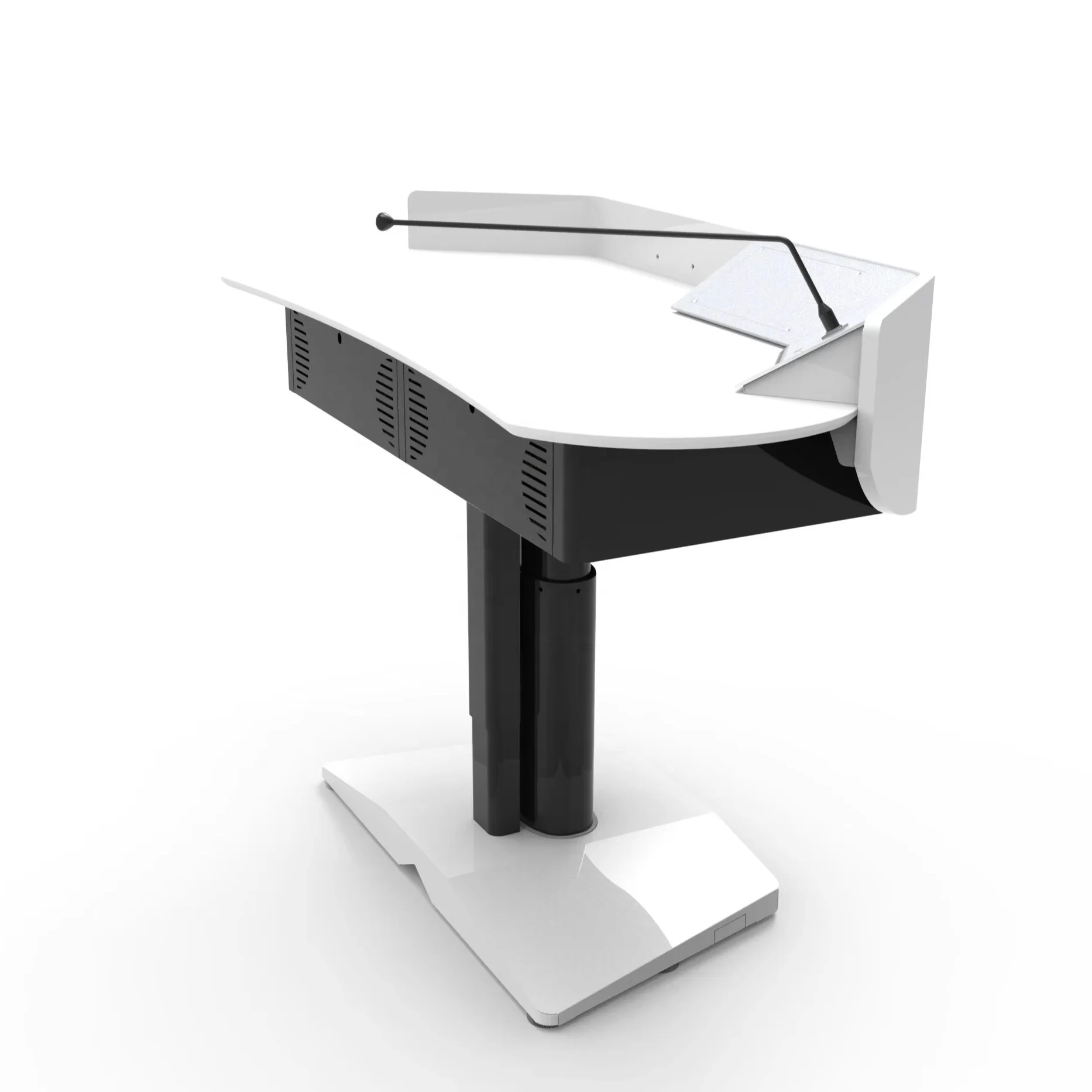 school furniture teacher supplies digital podium stand with electronic height lifter & support arm for school & meeting room