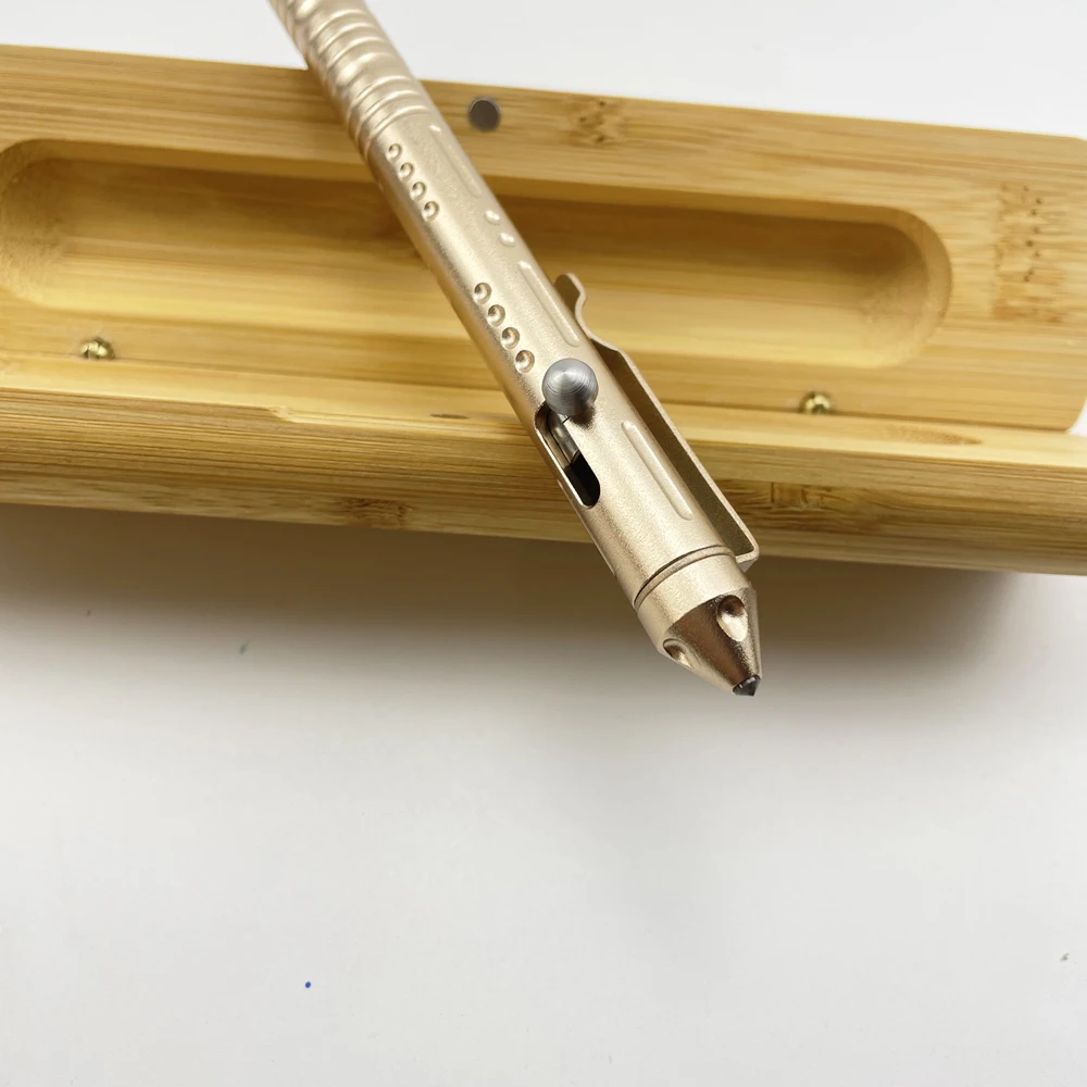 Custom Logo Mens Womens Multitool Titanium Bolt Pens with Wood Box