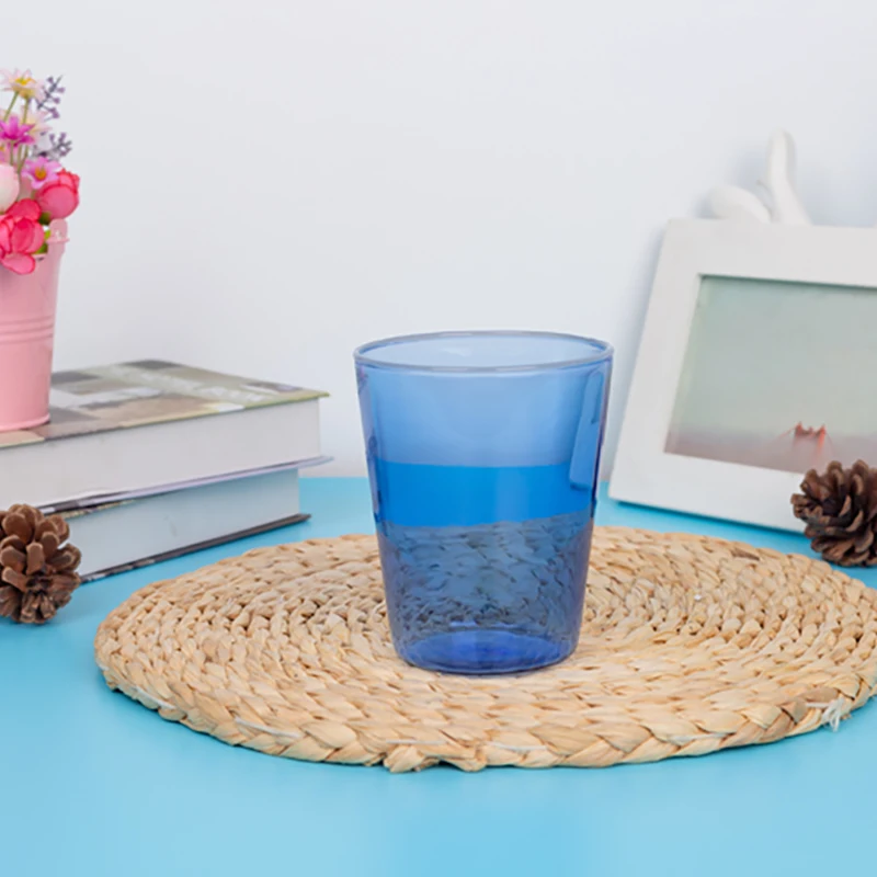 Custom Blue Glass Mugs Coffee Cup Glass Cup For Home Hotel Tableware