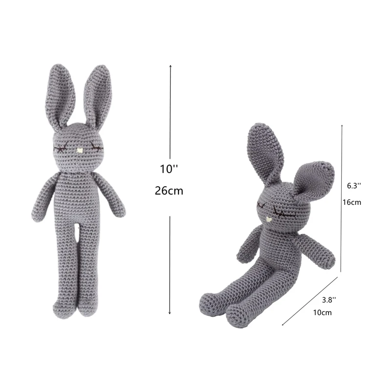 SENNIU 100% Handmade Amigurumi Crochet Bunny Rabbit Stuffed Baby Toys Wholesale 26cm