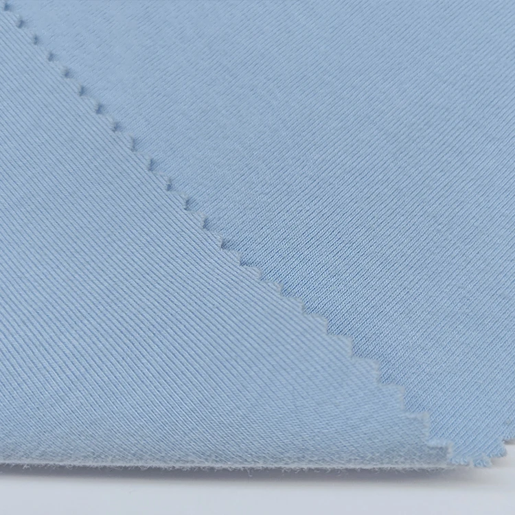 100% Organic Cotton CVC Recycled Poly Span 1x1 Rib Fabric Supplier For Garments