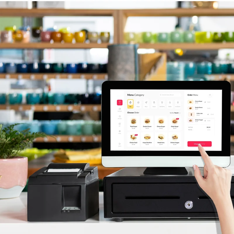 New Style 18.5' 10 Points Capacitive Touch Screen POS System cash register All in One Windows/Android POS Machine Plastic Shell