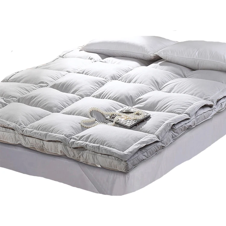 Sufang brand hotel supply 2 layers 10cm height microfiber down filling mattress topper pad