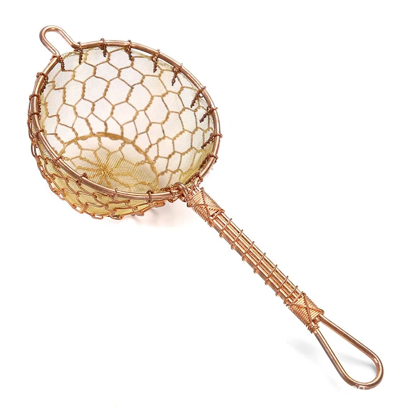 New Brass Woven Mesh Tea Strainer Hand Braided Tea Filter Strainer