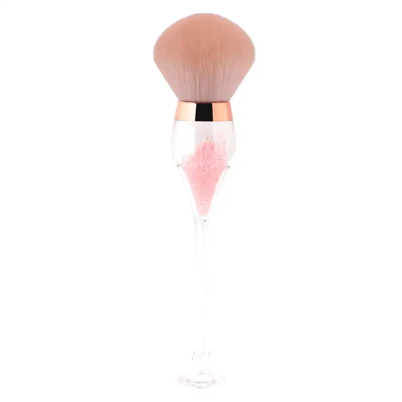 Multifunctional Synthetic Fiber Hair High Gloss Powder Red Wine Glass Girls Face Brushes For Make Up Set