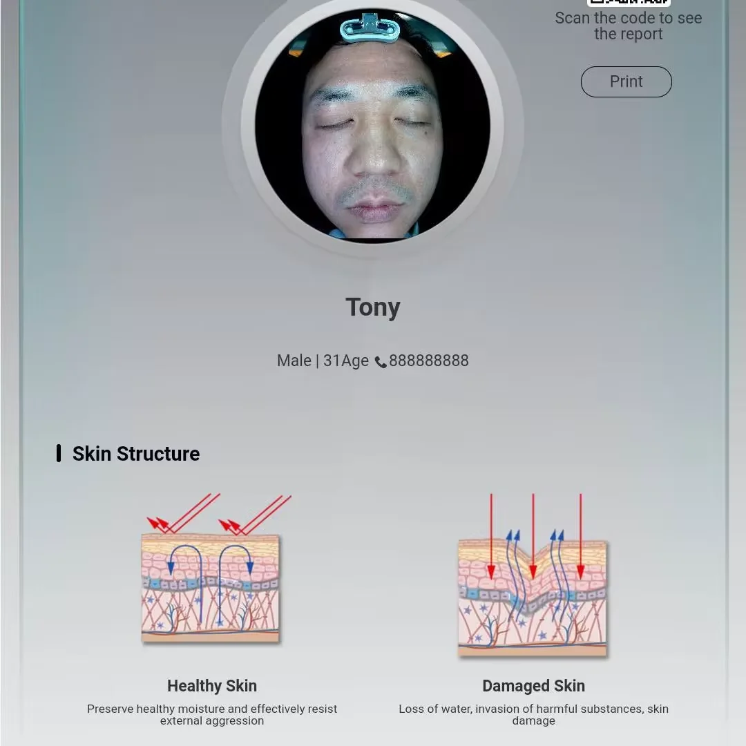 Desktop  magic mirror facial skin analyzer 3d scanner diagnostic tools skin analyzer machine skin analyzer equipment for sale