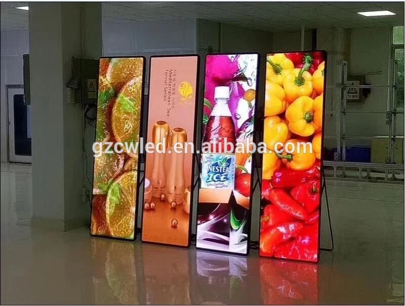 Digital Poster Led Screen Outdoor Indoor Led Display P1.8 P2 P2.5 P3 4g Wifi Usb Movable Mirror Poster Led Display Scree
