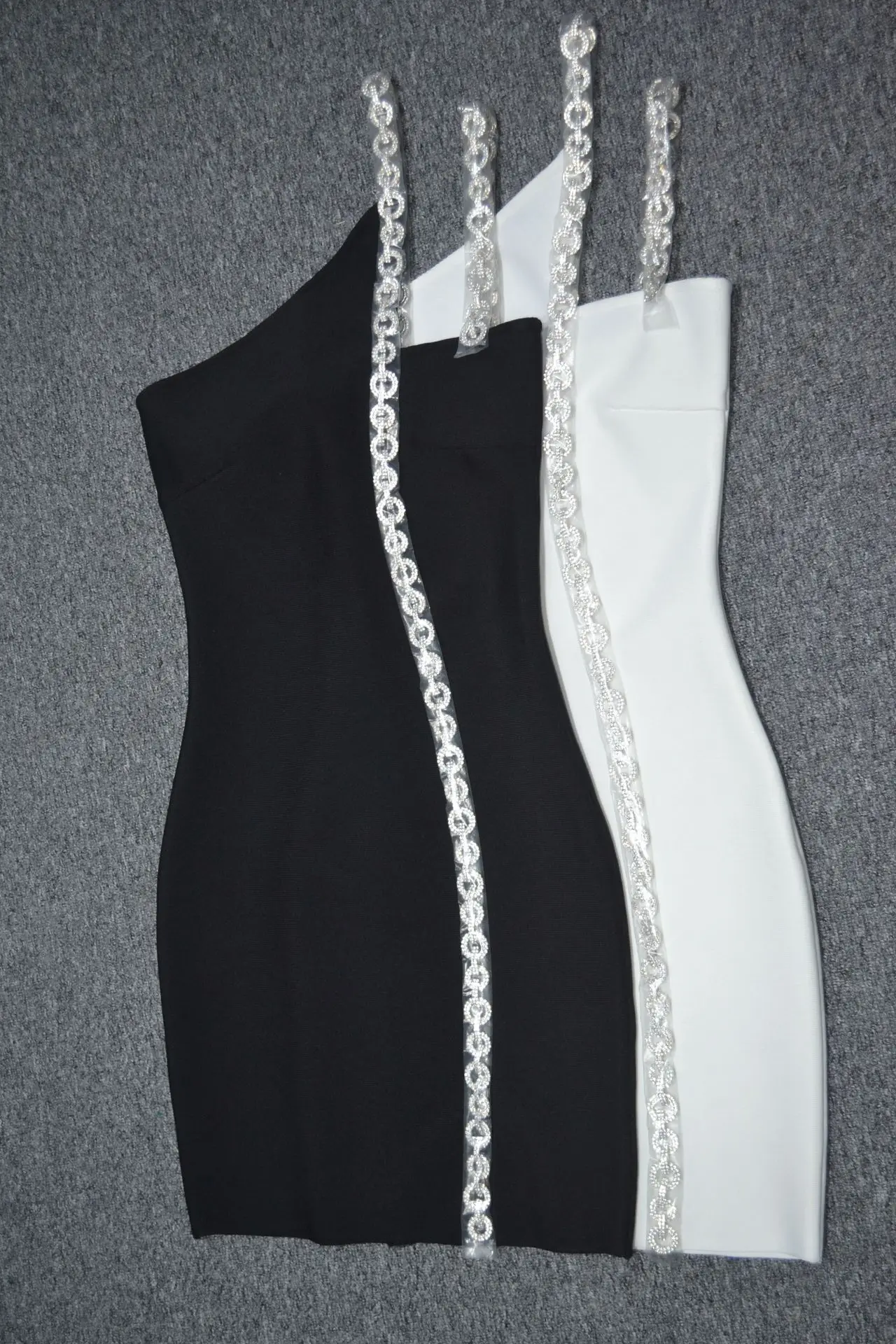 
D8780#Hot Sale,Sexy, diamond-encrusted, double-chain, strappy cocktail dress for women 