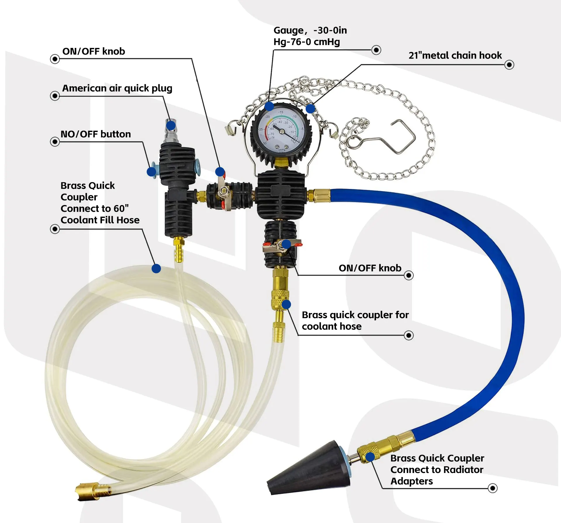 28pcs Car Water Tank Leak Detector  Radiator Pump Pressure Tester Kit Cooling System Coolant Vacuum Purge SetM Customized