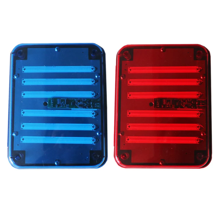 New COB 72W 10' Rectangle Strobe Warning Lights Red Blue Slim Surface Mount Safety Flashing Lamps For Truck  Car Ambulance