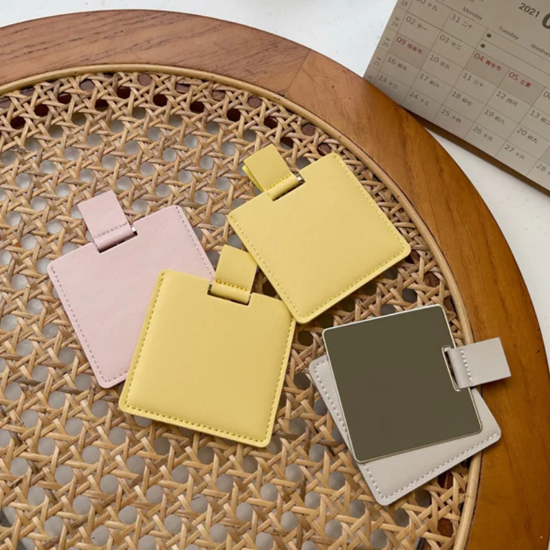 PU Leather Mirror Case Pocket Make up Mirror Pouch Personalized Cosmetic Case with Mirror Gift for Girl Friend