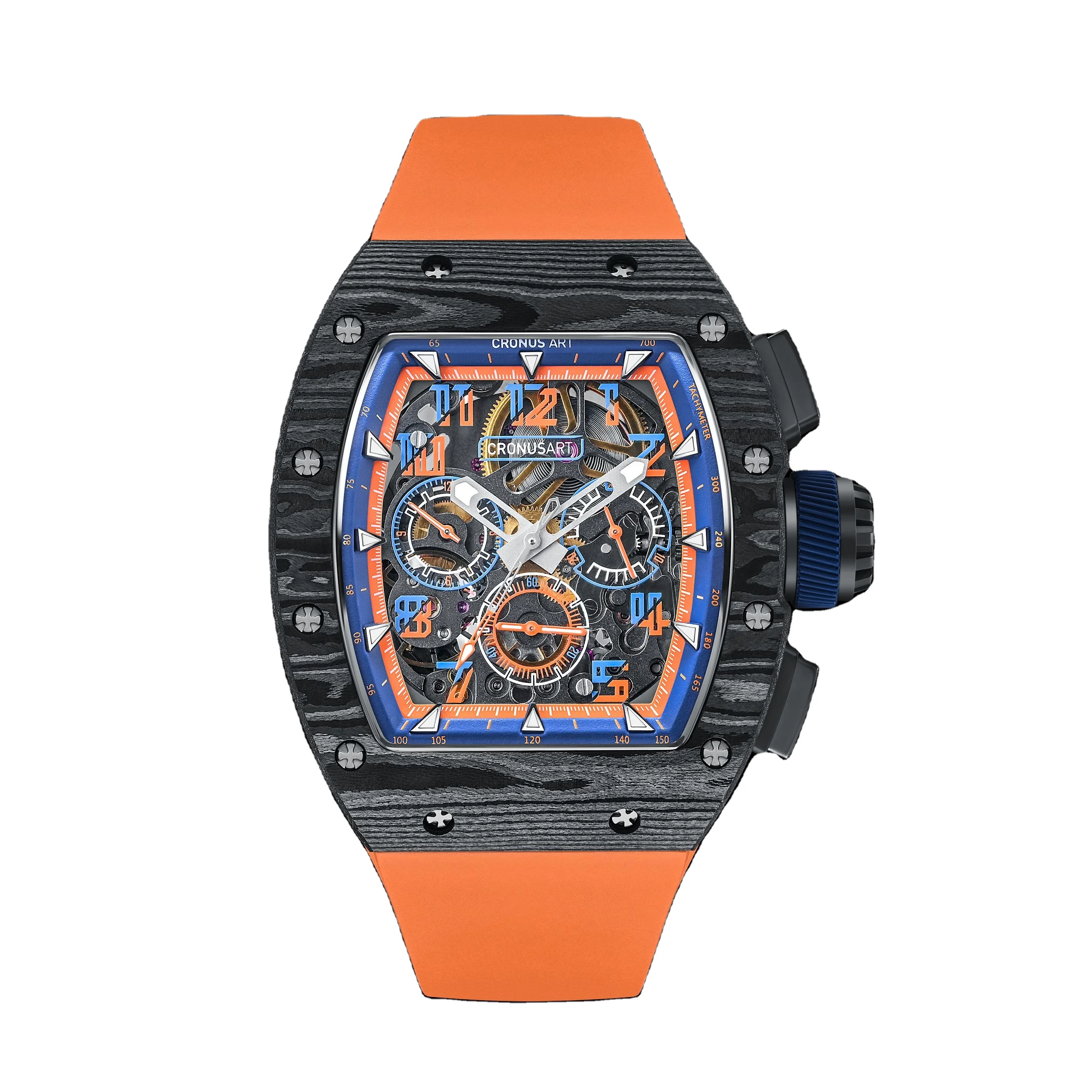 Boss Visible mechanical Watch for Men - Luxury Ladies Watch with Carbon Fiber Strap