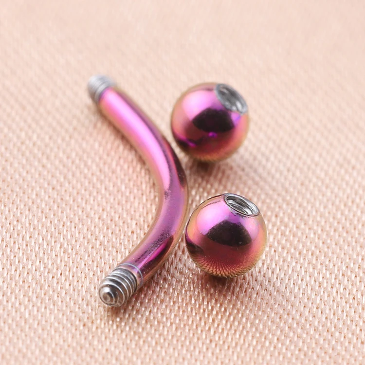 Wholesale Customization Jewelry Eyebrow Piercing Ip Plated G23 Titanium Piercing Jewelry Plain Ball New Eyebrow Ring Piercings