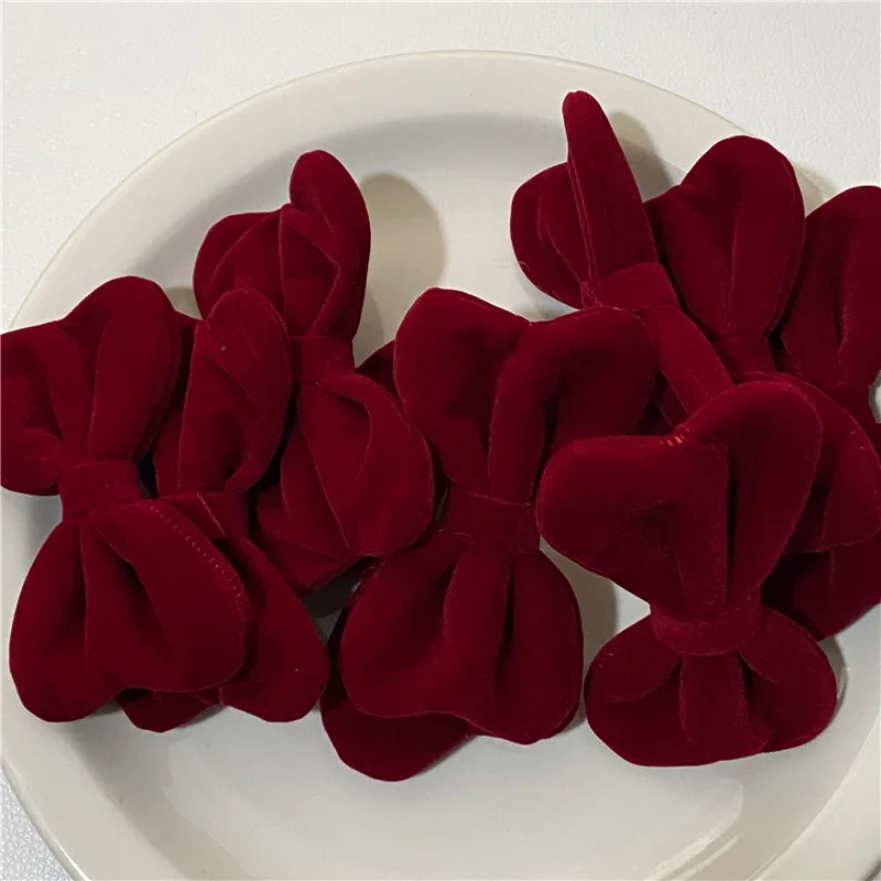 wine red bow DIY mobile phone case Cloth headwear materials Clothing accessories Korea