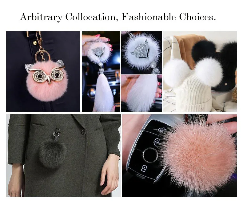 CHEAP Puffball Pom Pom Fur Ball for bag cloth keychain pendant charms