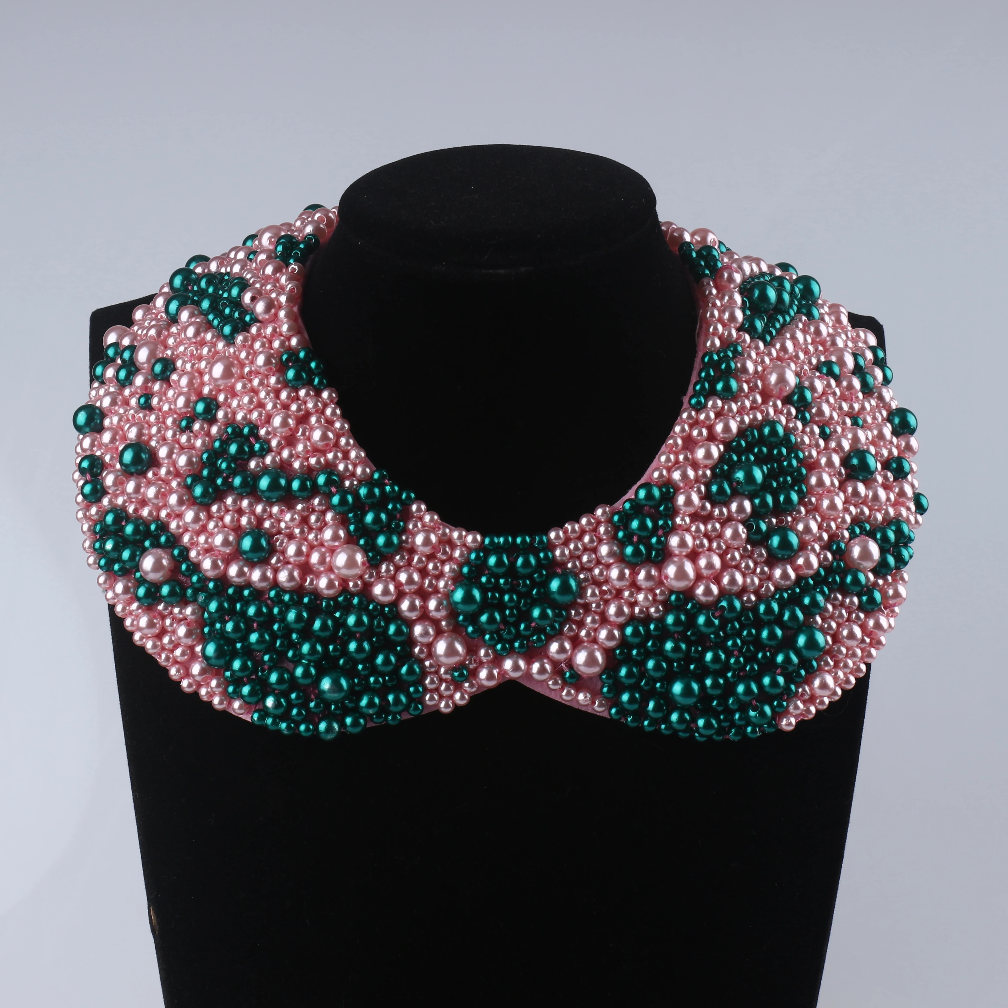 Women Pearl Necklace Handmade Retro White/Black/Red/Pink Pearl Necklace