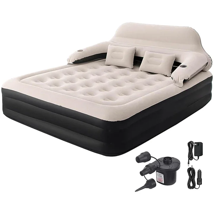 Intex 64762 built-in foot-pump blow up furniture set king size air inflatable bed mattress for bedroom indoor