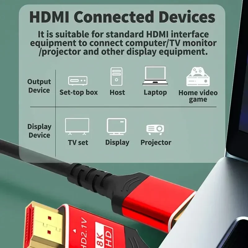 Кабель 8K 60 Гц 2 1 В 4 К 144 3D 5 м HDMI для телевизора компьютера монитора проектора PS1 PS2 PS3 PS4 PS5 игровая консоль аудио и видео
