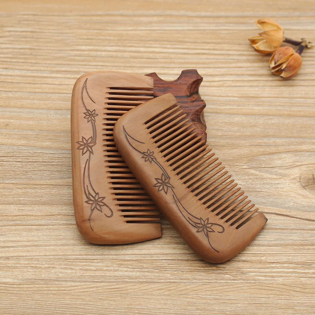 Custom Peach Wood Hair Comb Wholesale Wide Tooth Peach Wood Combs Hair Comb