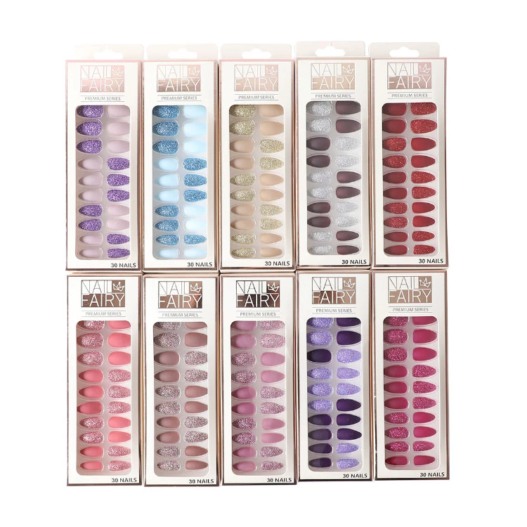 
Wholesale High Quality press on false nails French Nail Colorful Gel Press On Nails vendor 