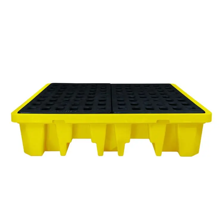 Professional 4 Drum Secondary Containment Poly Spill Control Pallets