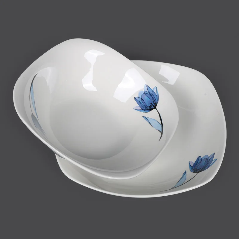 Hot Sale Simple Style Ceramic Soup Plates Cheap Porcelain Plate Serving Deep Plate For Kitchen Restaurant and Wedding