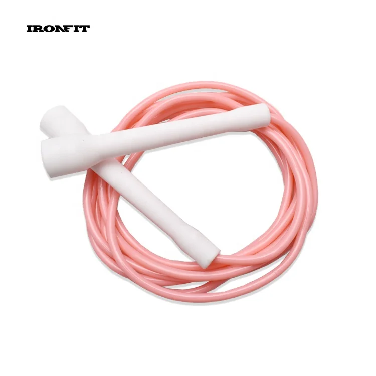 White Handle Custom Logo 5mm Solid PVC Jump Rope